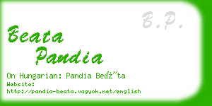 beata pandia business card